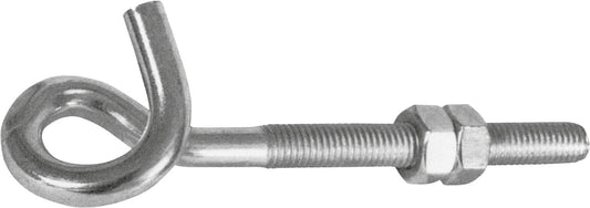Ceiling hooks, coiled, with metric thread and galvanized nuts, 12 x 160 mm, pack of 5.