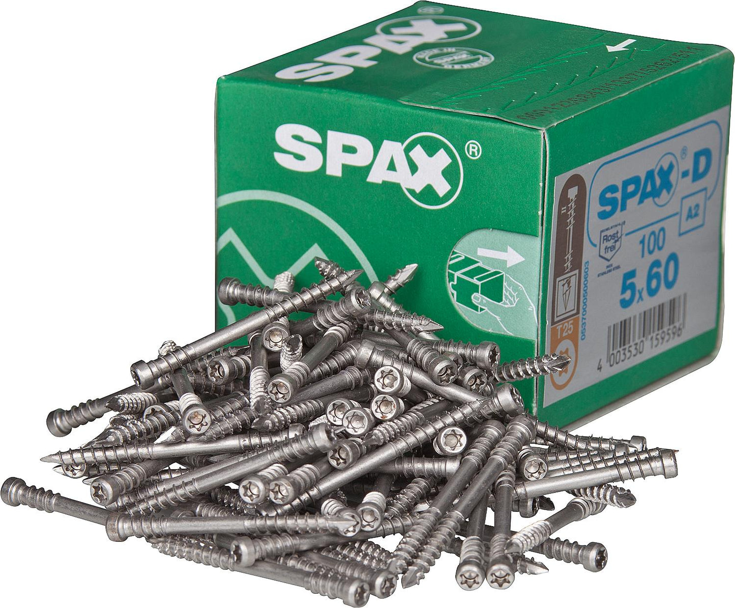 Zylinderkopfschraube SPAX® Edelstahl A2 Fixiergewinde T-STAR Plus Ø 5,0 x 80 mm, VPE 100 Stück