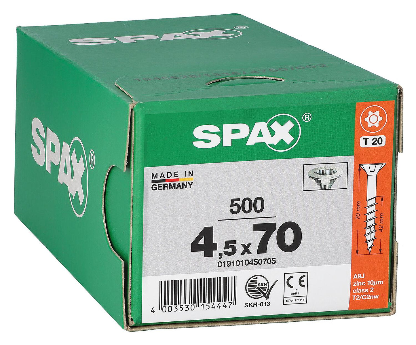 Countersunk screw SPAX® WIROX® partial thread T - STAR Plus ø 4.5 x 80 mm, pack of 200