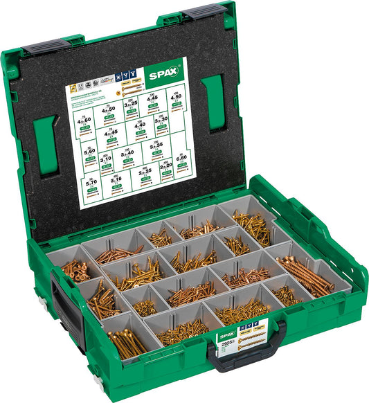 Spax Yellox countersunk screw set, Phillips head, 2930 pieces in L-Boxx