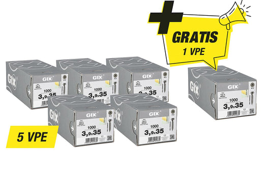 Schnellbauschrauben Spax Aktionsset GIX A - bestehend aus: 5 x 94 080 62 + 1 x 94 080 62 gratis