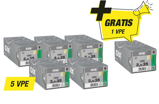 Schnellbauschrauben Spax Aktionsset GIX B - bestehend aus: 5 x 94 080 67 + 1 x 94 080 67 gratis