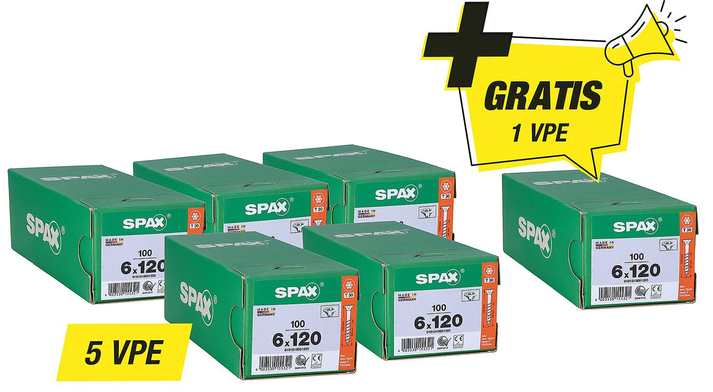 Spax countersunk screw promotional set - consisting of: 5 x 94 072 64 + 1 x 94 072 64 free