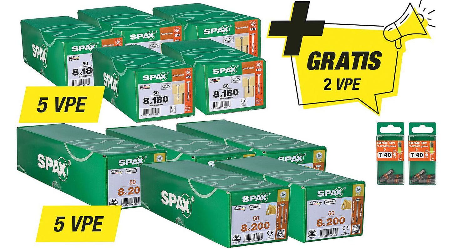Spax promotional set washer head screw - consisting of: 5 x 94 094 05 + 5 x 94 094 06 + (2 x 94 029 16 free)