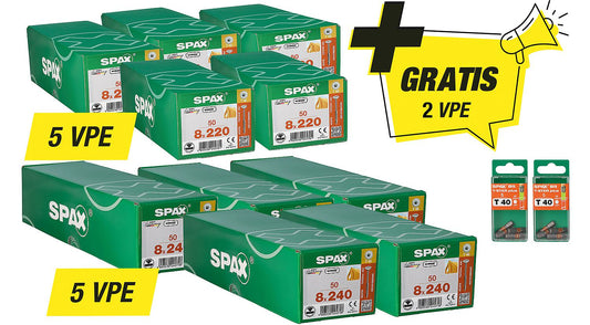 Spax promotional set washer head screw - consisting of: 5 x 94 094 07 + 5 x 94 094 08 + (2 x 94 029 16 free)