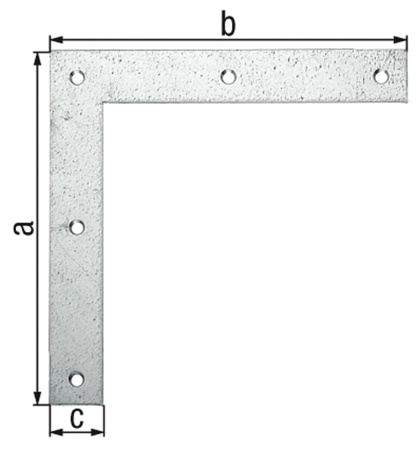 Corner bracket, 200x200x30mm, sendzimir galvanized