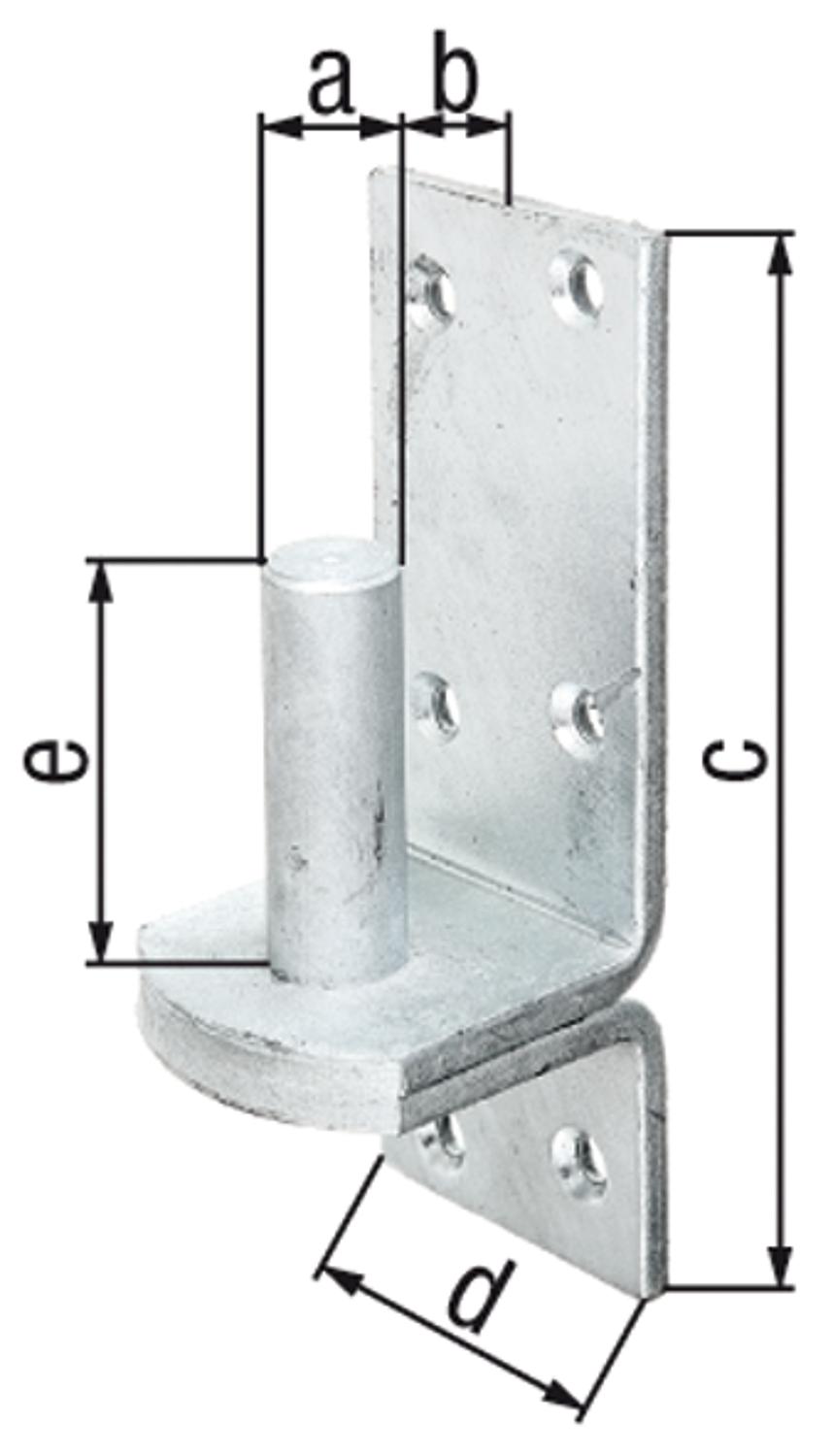 Clamp on plate, DI, ø 20 mm, 167 x 60 mm, hot-dip galvanized