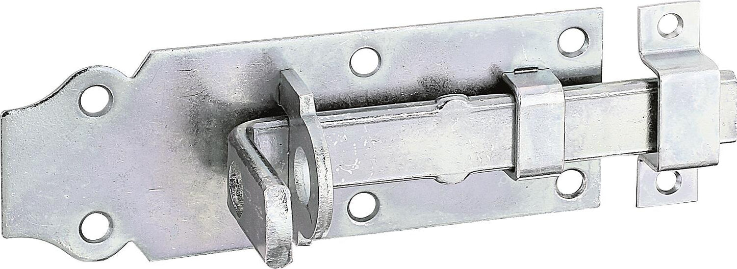 Straight bolt lock with attached loop, 200x73 mm, electro-galvanized, thick-film passivated