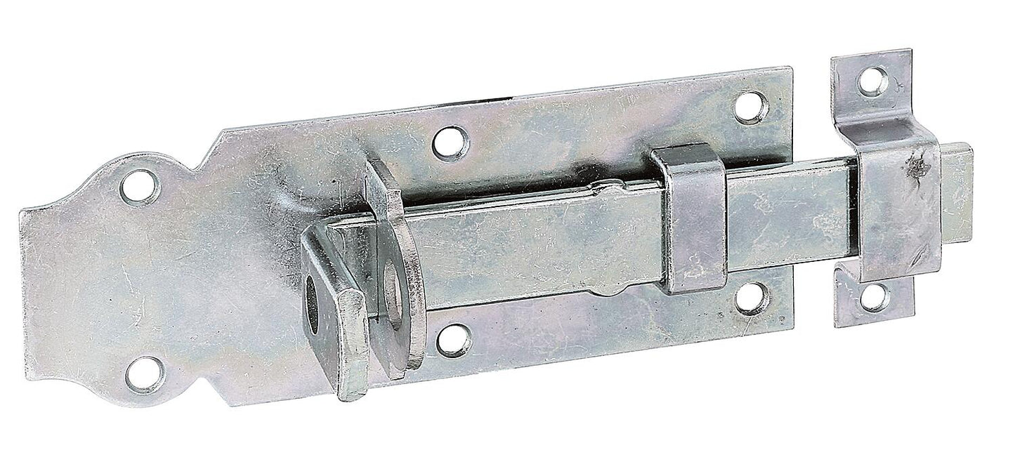Straight bolt lock with attached loop, 200x73 mm, electro-galvanized, thick-film passivated