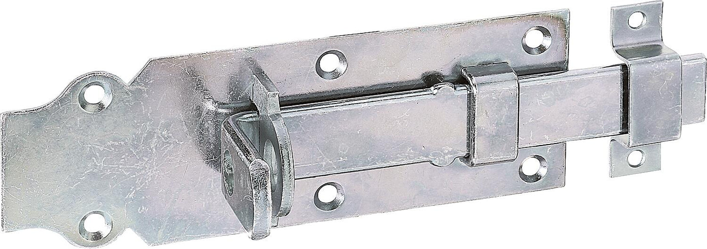 Straight bolt lock with attached loop, 200x73 mm, electro-galvanized, thick-film passivated
