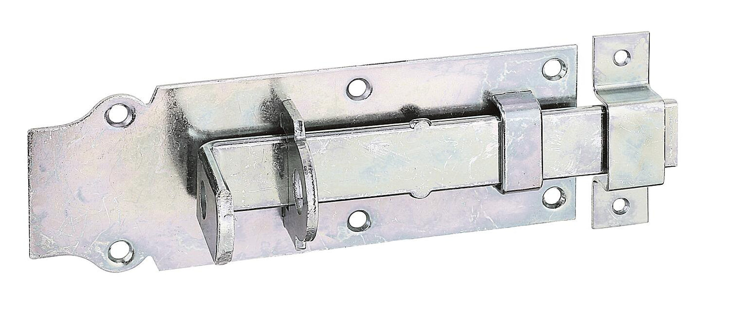 Straight bolt lock with attached loop, 200x73 mm, electro-galvanized, thick-film passivated