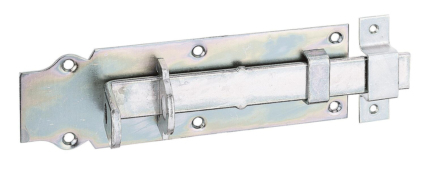 Straight bolt lock with attached loop, 200x73 mm, electro-galvanized, thick-film passivated