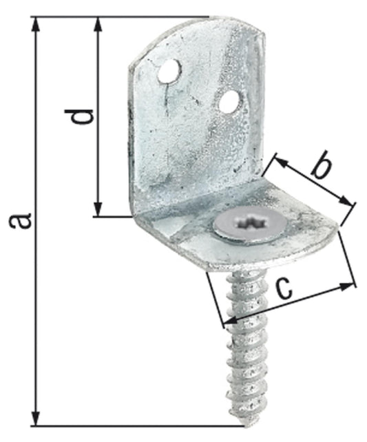 L-shaped woven fence bracket, 83x32mm, hot-dip galvanized