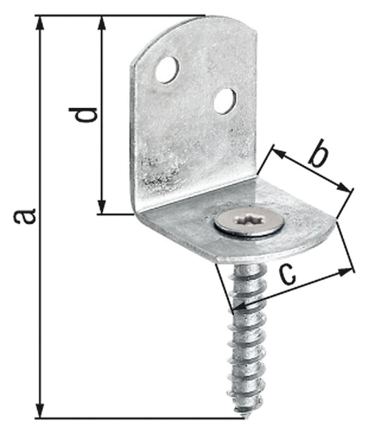 L-shaped woven fence bracket, 83x32mm, stainless steel