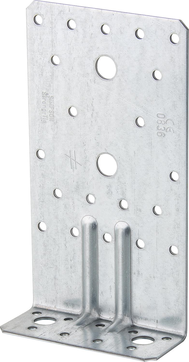 Galvanized angle bracket with rib, 170x40x95mm, 2mm thick
