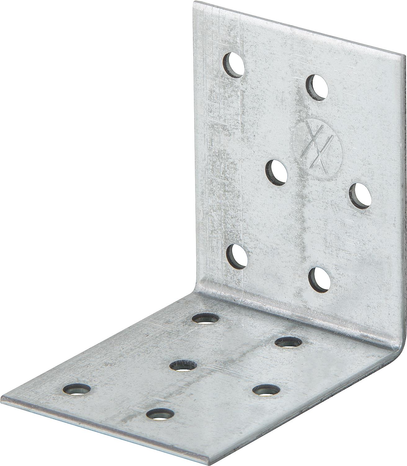 Galvanized angle bracket without ribs, 80x80x80mm, 2mm thick