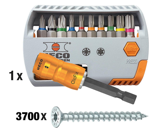 Profi-Set "Schreiner" HECO-TOPIX-plus, Senkkopfschrauben 3711-teilig