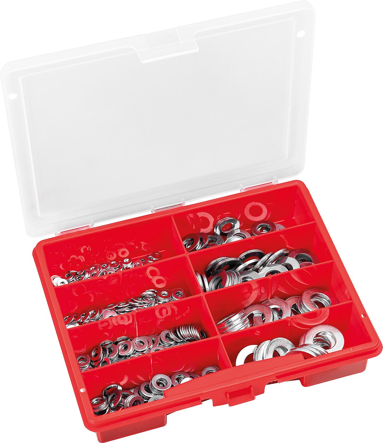 Assortment case of washers DIN 125, 435 pieces