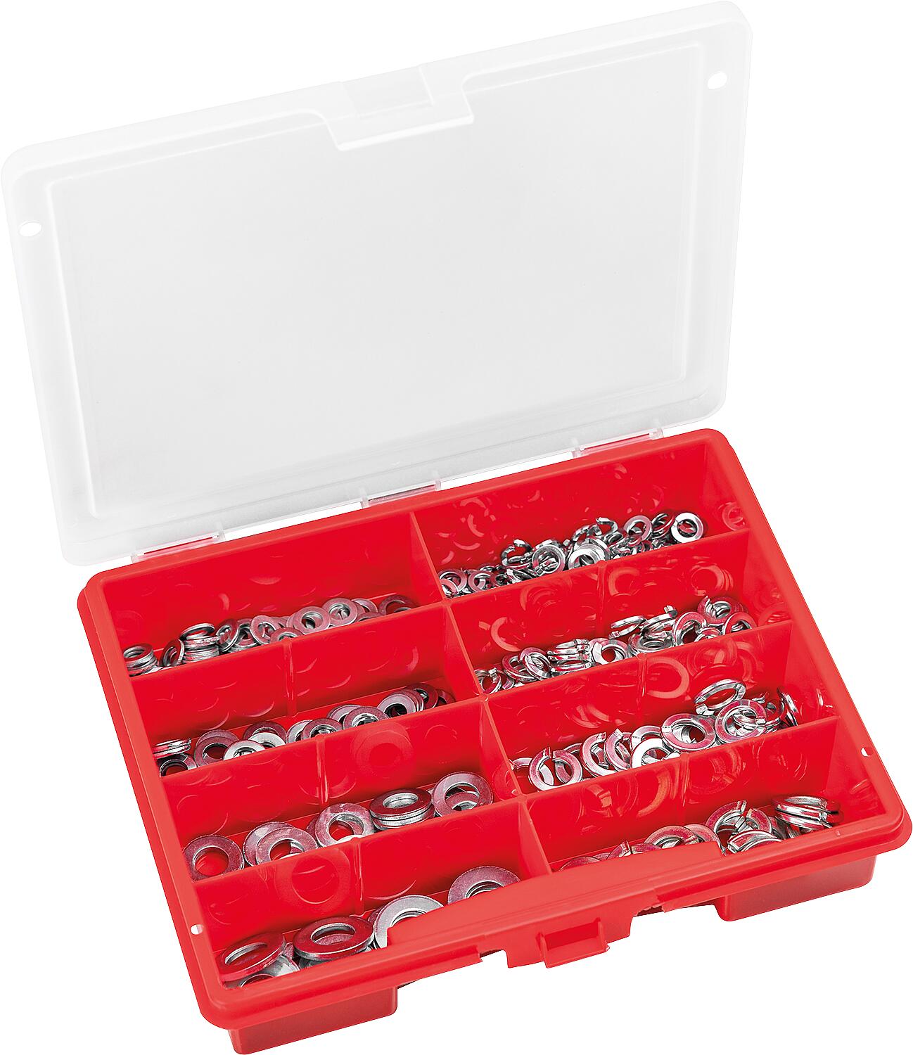 Assortment case of washers DIN 125 / spring washers DIN 127, 380 pieces