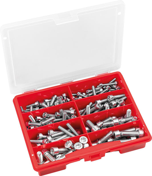Assortment case of DIN 912 socket head cap screws, 154 pieces
