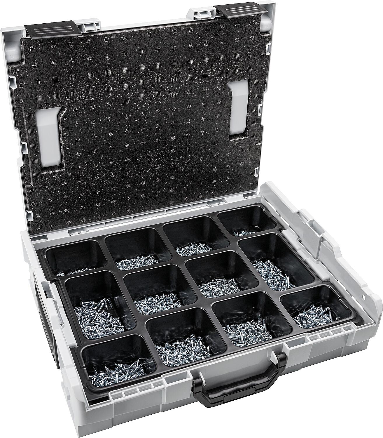 L-BOXX : Vis autoperceuses à tête cylindrique DIN7504 MH, zinguées, boîte de 1200 pièces