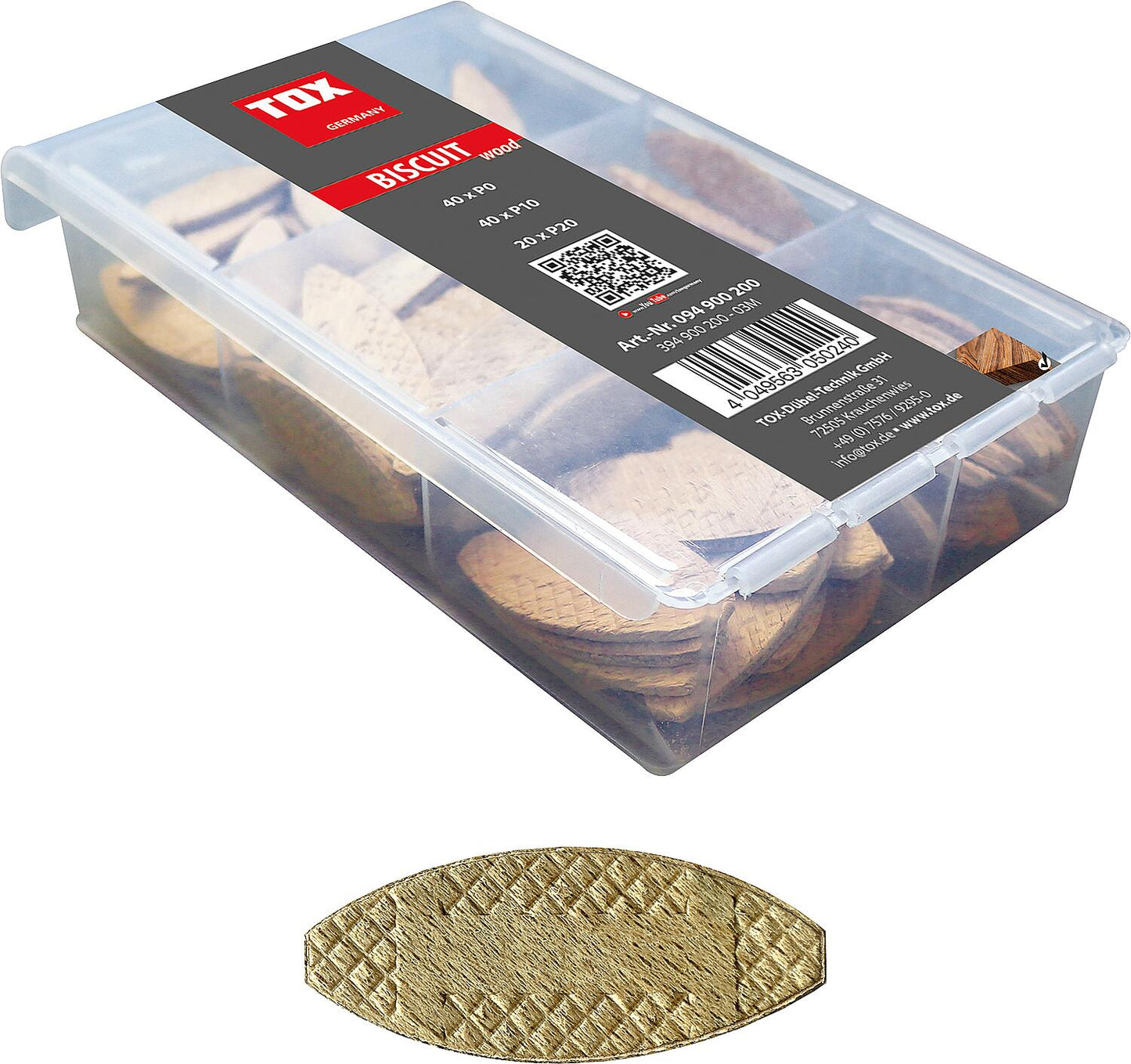 Ensemble de 100 mini-chevilles plates en bois TOX, en bois biscuit.