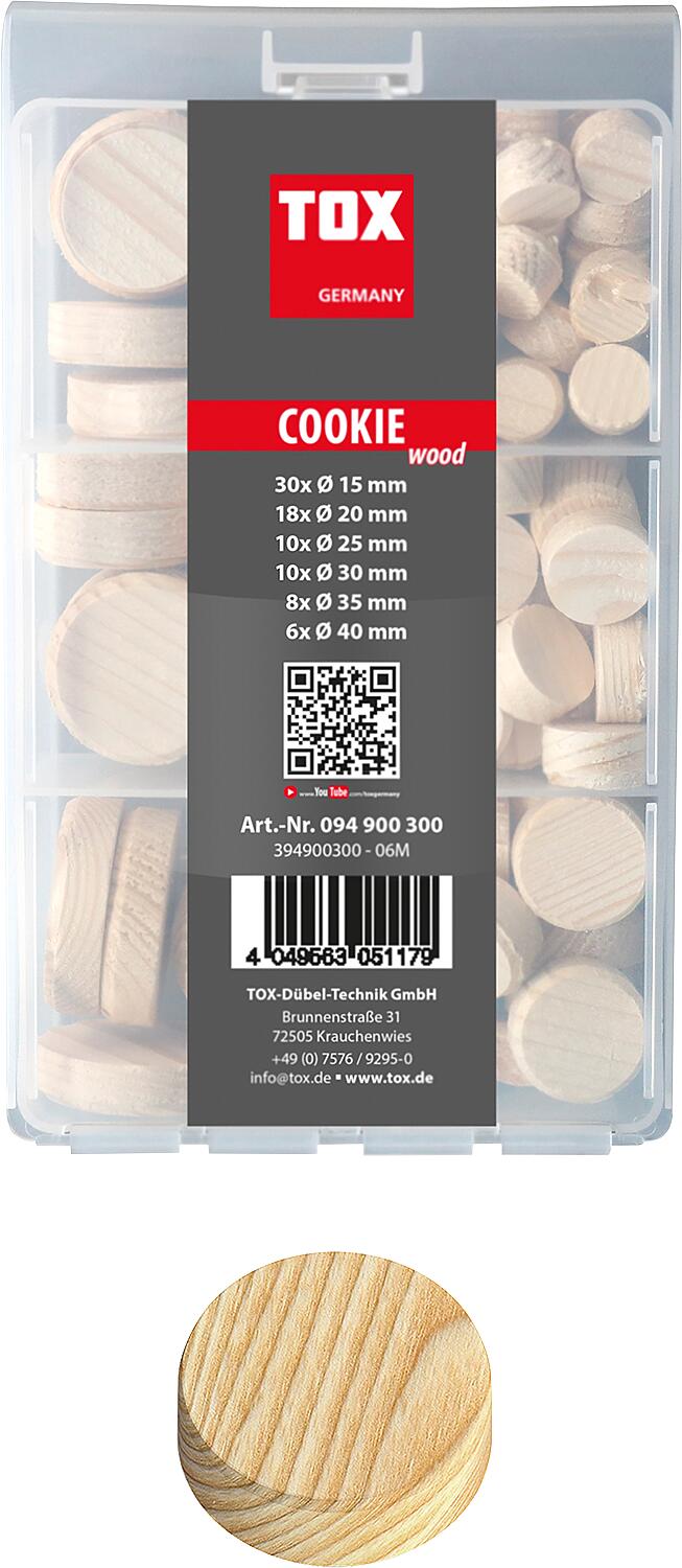 TOX Miniset Querholzplättchen Coockie wood 82-teilig