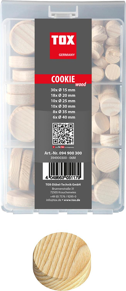 TOX Miniset Querholzplättchen Coockie wood 82-teilig