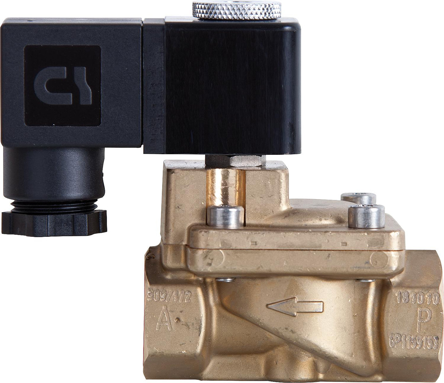 Servo-controlled solenoid valve G 1'' DN 25, 0.5-40 bar, brass, normally closed, 230 V 50-60 Hz