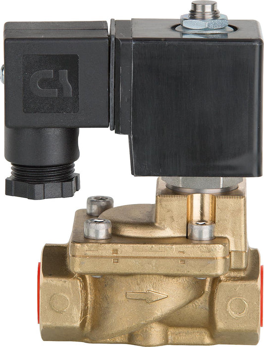 Servogesteuerte Messing Magnetventile 2/2, stromlos offen, 230 Volt DC