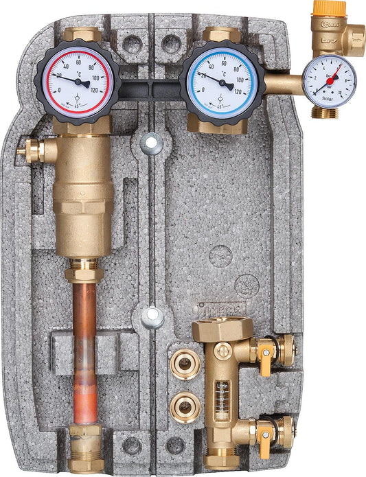 Solarstation Easyflow Typ 3 HE, Zweistrang mit Luftabscheider, ohne Solar-Umwälzpumpe