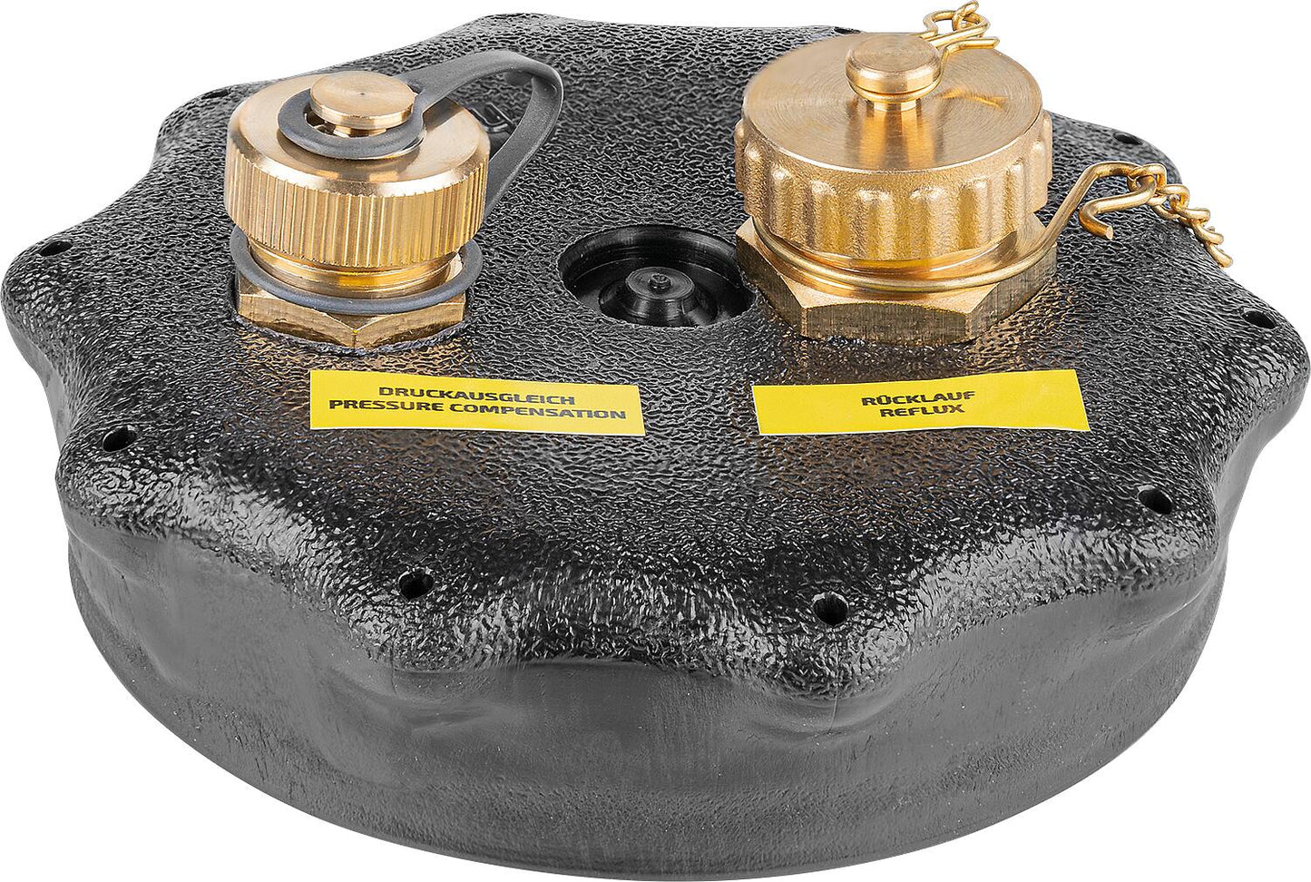 Complete lid for filter bag, wide-mouth canister 30 liters, RLV MS 3/4" male thread with pressure equalization screw 1/2"