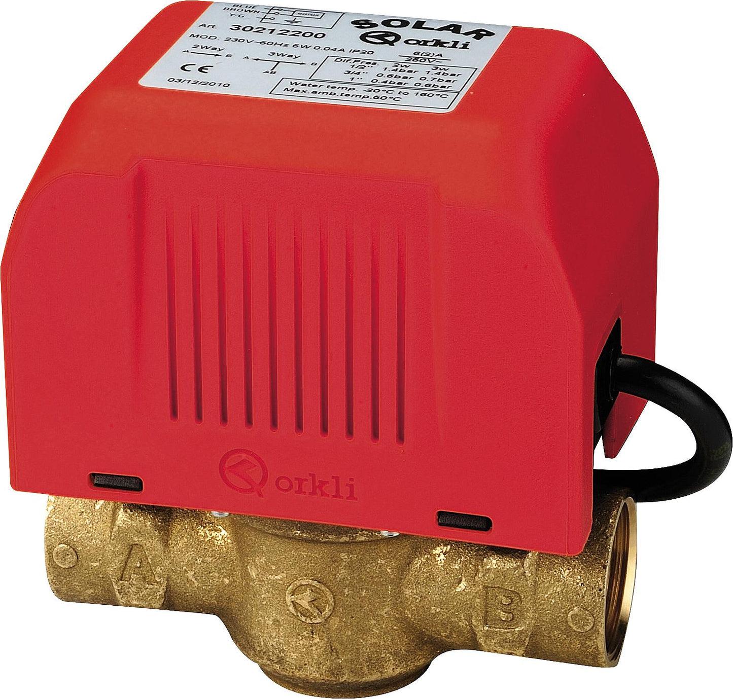 2-way zone valve Orkli DN25(1") female thread, without limit switch, 230V