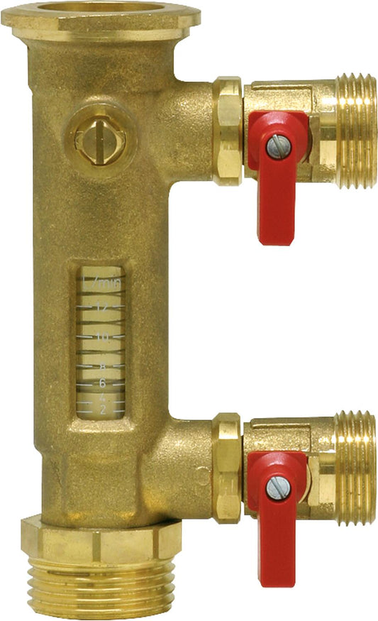 Flow meter 8-28 l/min complete, 1" male thread with drain