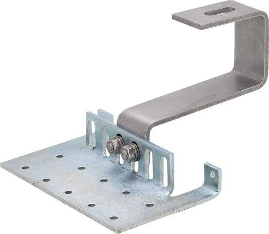 Grundplatte mit Trägerbügel und Schlossschrauben M 8 x 20 mm für Aufdachmontageset Standard