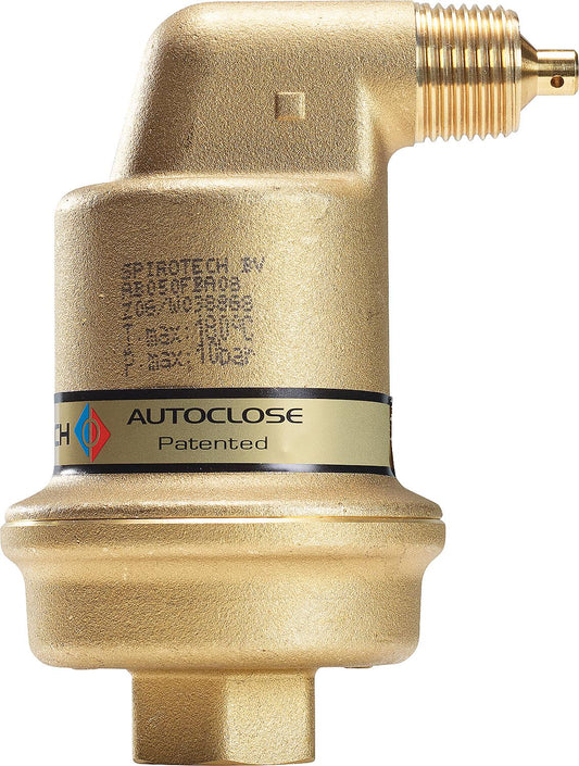 Automatischer-Schnellentlüfter SpiroTop Solar AutoClose DN15(1/2'')IG, aus Messing