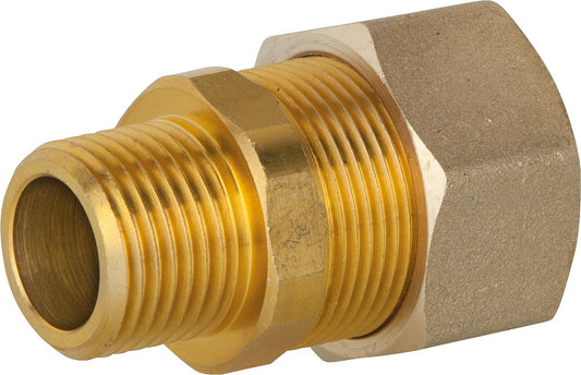 Verschraubung für Spiralrohr DN25 x 1"AG, Messing, mit Graphit Hochtemepraturdichtung