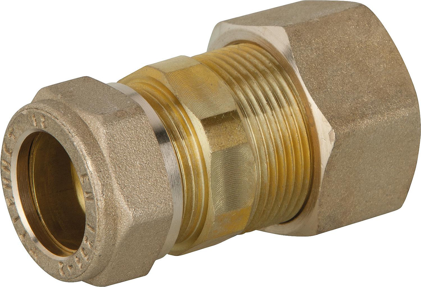 Verschraubung für Spiralrohr DN25 x 22mm KRV, Messing, mit Graphit Hochtemepraturdichtung