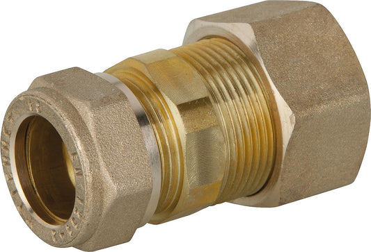 Verschraubung für Spiralrohr DN25 x 22mm KRV, Messing, mit Graphit Hochtemepraturdichtung