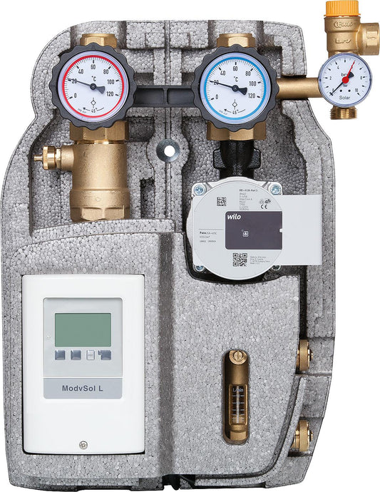 Solarstation Easyflow 22mm Zweistrang,8-28l/min,m.Regelung, Wilo Para ST25/6