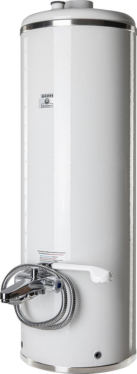 Oberofen drucklos 100L, weiss - mit Mischbatterie