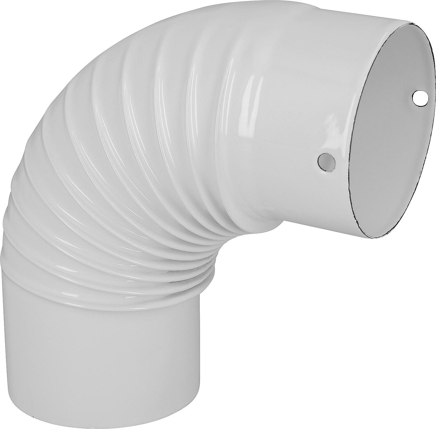 Flue pipe bend - 100/90° - enamelled steel, white