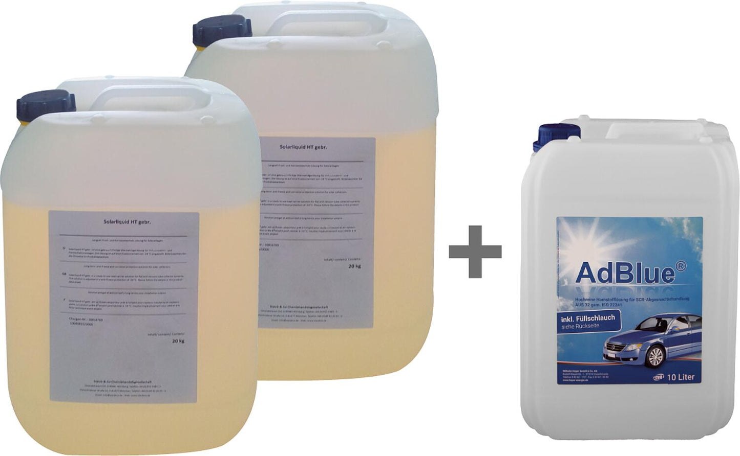 Value pack: 2x Solar heat transfer fluid type HT, 20 kg + AdBlue® 10l canister (incl. spout)