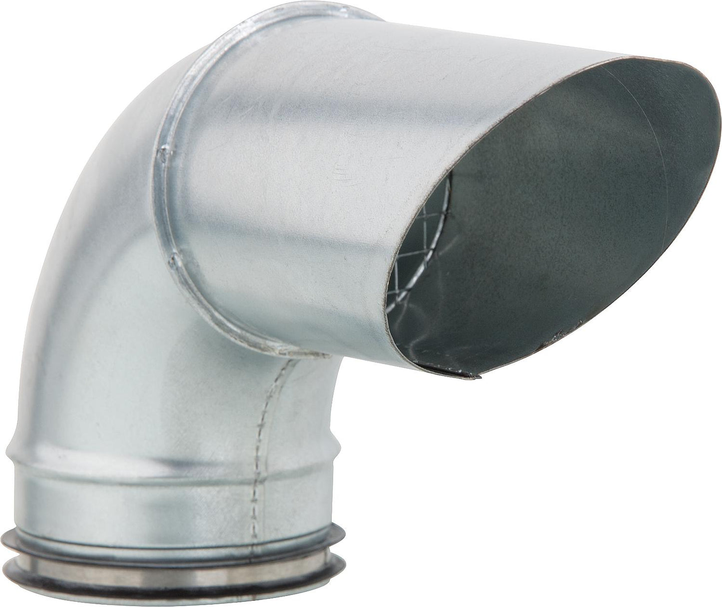 Exhaust elbow NW 250 90°, with plug nipple, galvanized