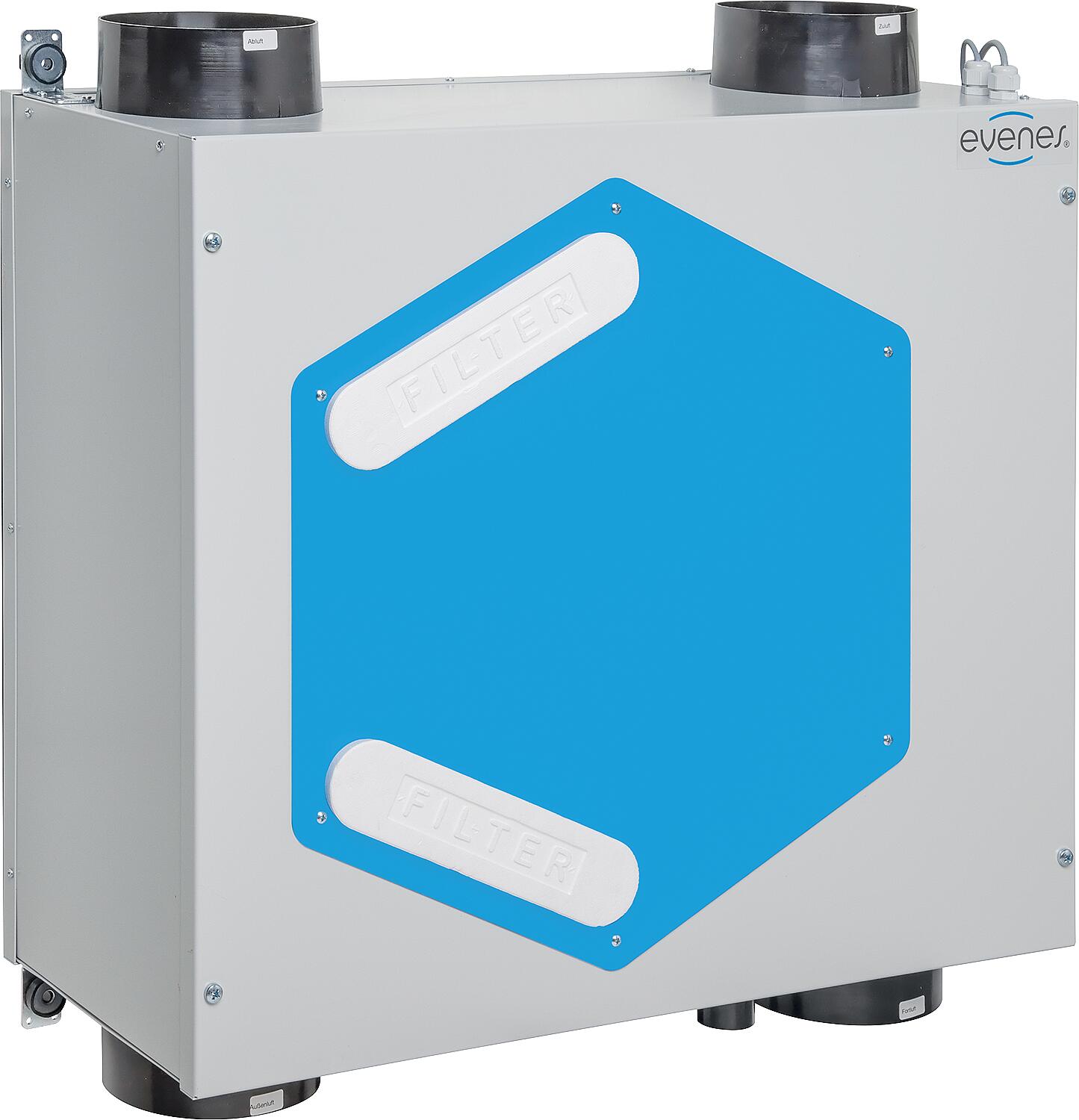 KWL EVENES HRV 20 OO BY Enthalpy, 3-stage up to 200m³/h, wall and ceiling mounting