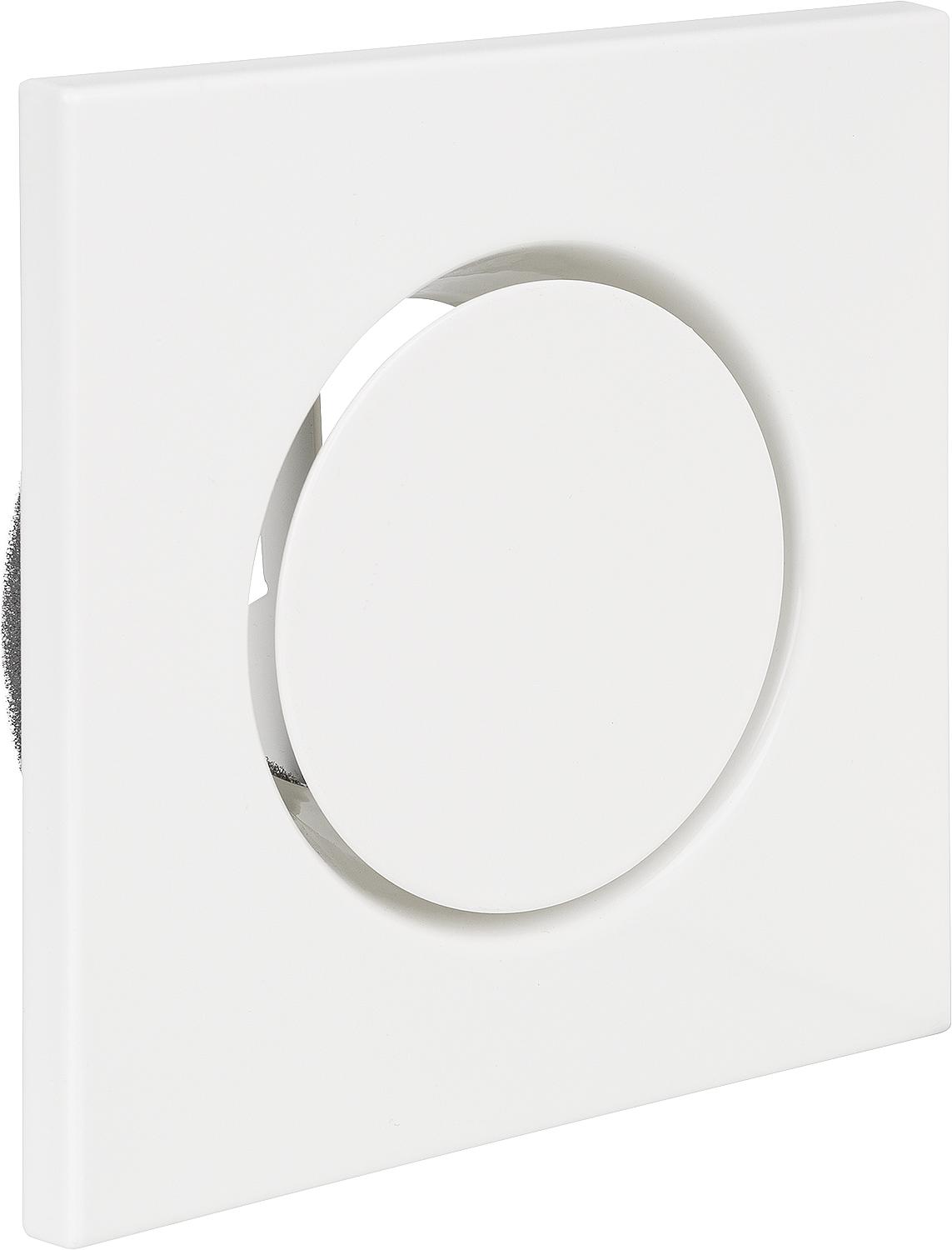 Air supply disc valve NW125, square, galvanized steel, white with spring clip