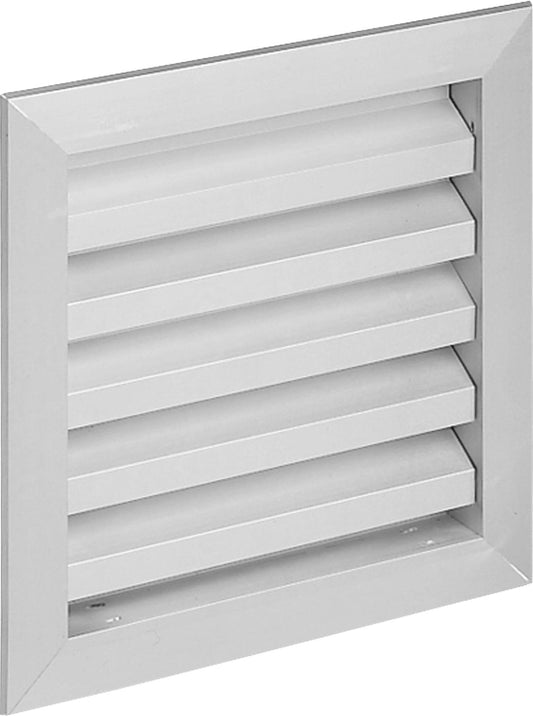 Wetterschutzgitter Alu Einbaumass: 295 x 295mm mit Fliegendraht und Einbaurahmen