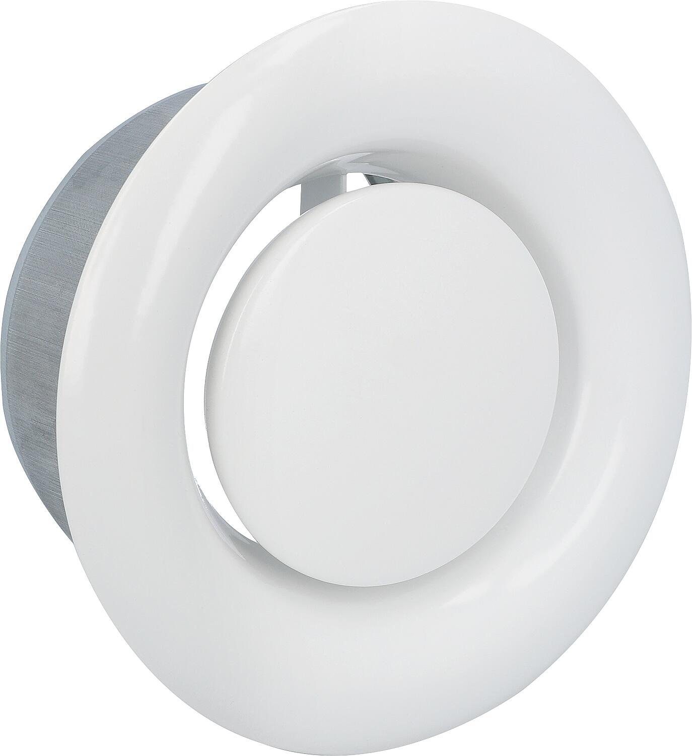 Vanne à disque d'alimentation en air DN100, blanche, type : TV-Z-100-W, en tôle d'acier