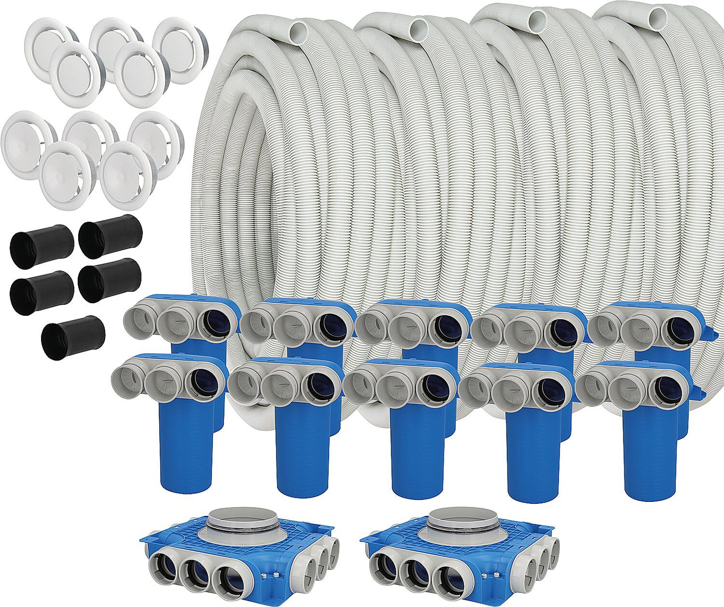 Kit de démarrage Evenes pour conduit de ventilation rond 63Ø - 31 pièces, pour ventilation centrale résidentielle