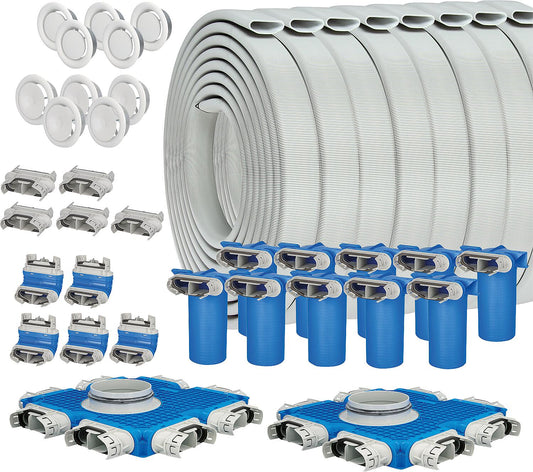 Installation starter kit for central ventilation systems, flat duct 52 x 132 mm, for 10 air inlets/outlets